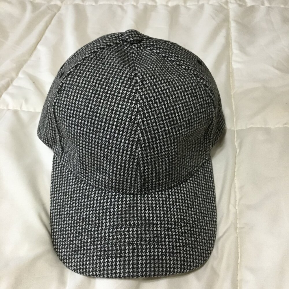 PX Black Houndstooth Plaid Hat Ball Cap Adjustable Unisex-NWT